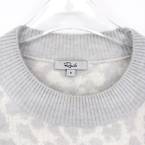 RAILS Lana Mixed Animal Print Ivory Gray Sweater S - Picture 7 of 10